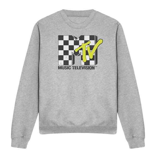 MTV Unisex Vuxen Schackrutig Logotyp Sweatshirt XXL Sport Heather Sport Heather XXL