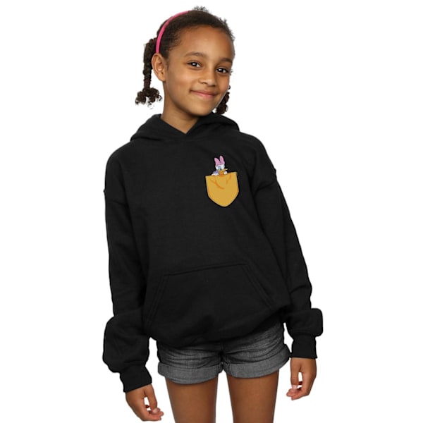 Disney Girls Daisy Duck Faux Pocket Hoodie 9-11 år Svart Black 9-11 Years
