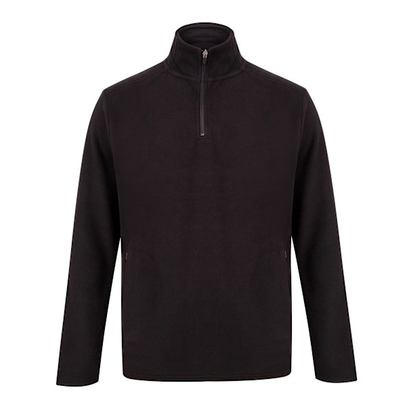 Henbury Herr Zip Neck Micro Fleece Top XS Svart Black XS