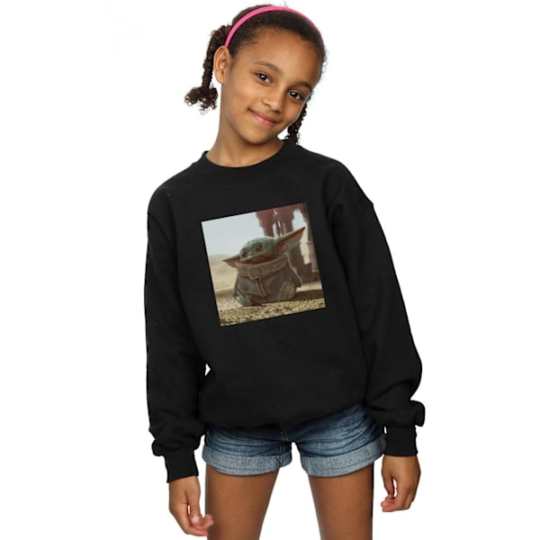 Star Wars Girls The Mandalorian The Child Scene Sweatshirt 9-11 Black 9-11 Years