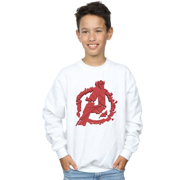 Marvel Boys Avengers Endgame Krossad Logotyp Sweatshirt 7-8 År White 7-8 Years