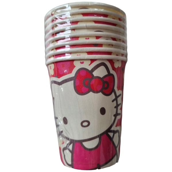 Hello Kitty Paper Party Cup (Pack om 8) One Size Rosa/Vit Pink/White One Size