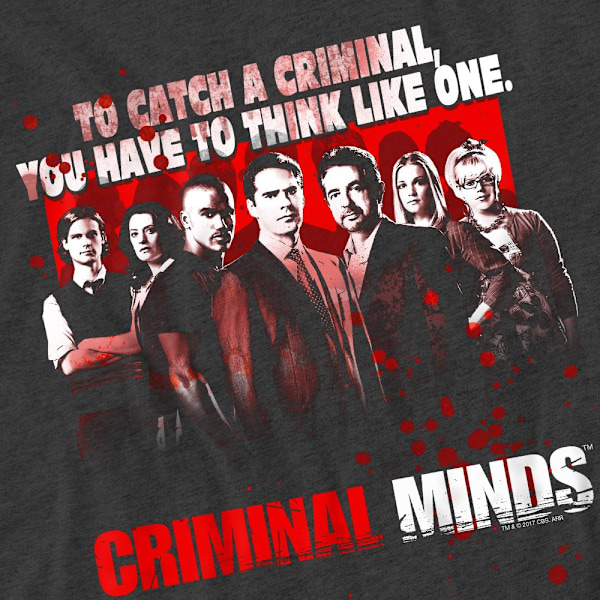 Criminal Minds Unisex Vuxen Think Like One T-Shirt XL Kolgrå Charcoal XL
