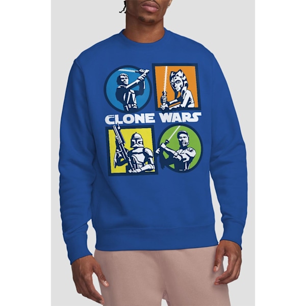 Star Wars Unisex Vuxen Clone Wars Rutmönstrad Sweatshirt S Royal Blå Royal Blue S