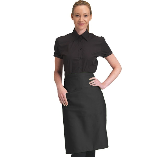 Dennys Unisex Catering Midjeförkläde med Ficka (2-pack) Black One Size