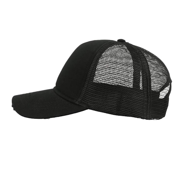 Atlantis Rapper Destroyed 5 Panel Weathered Trucker Cap (2-pack) Black/Black One Size