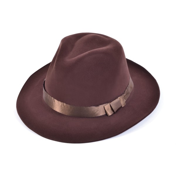 Bristol Novelty Unisex Fedora-hatt i sammetskänsla för vuxna en one size B Brown One Size