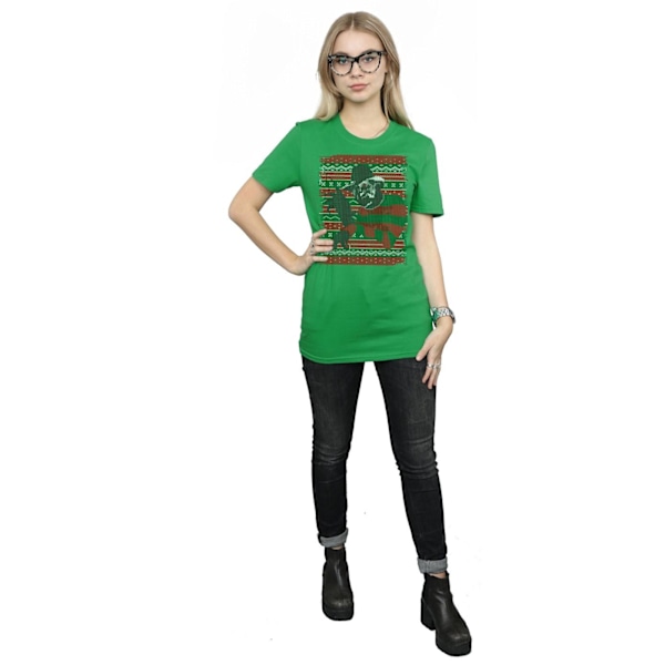 A Nightmare On Elm Street Dam/Damer Jul Fair Isle Bomull Boyfriend T-Shirt Irish Green XL