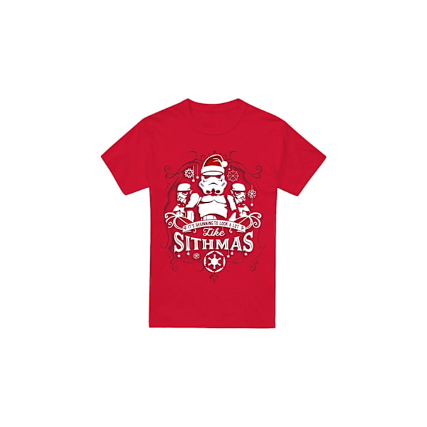 Star Wars Herr Börjar Likna Sithmus Jul T-shirt Red L