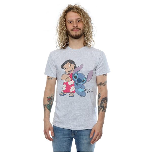 Lilo & Stitch Klassisk bomull T-shirt XXL Sports Grey för män Sports Grey XXL