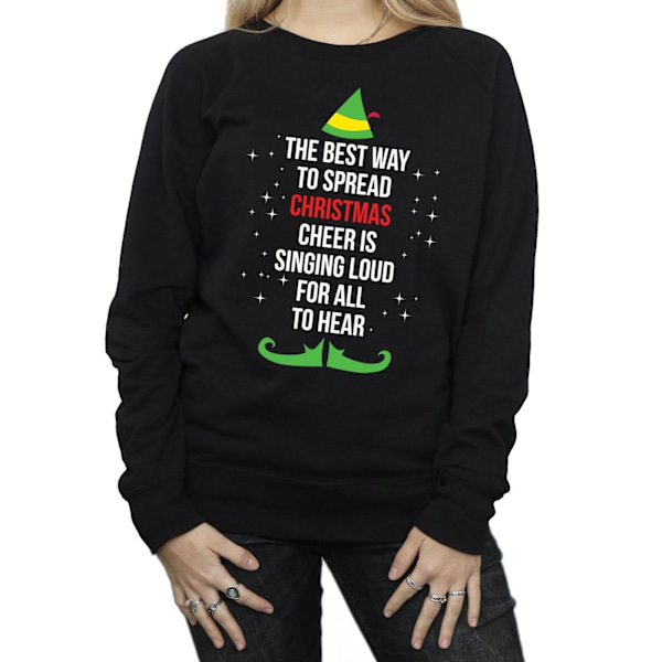 Elf Dam/Kvinnors Julglädje Text Sweatshirt S Svart Black S