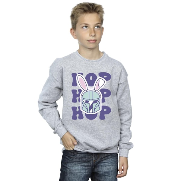 Star Wars Boys The Mandalorian Hop Into Easter Sweatshirt 3-4 år Sports Grey 3-4 Years
