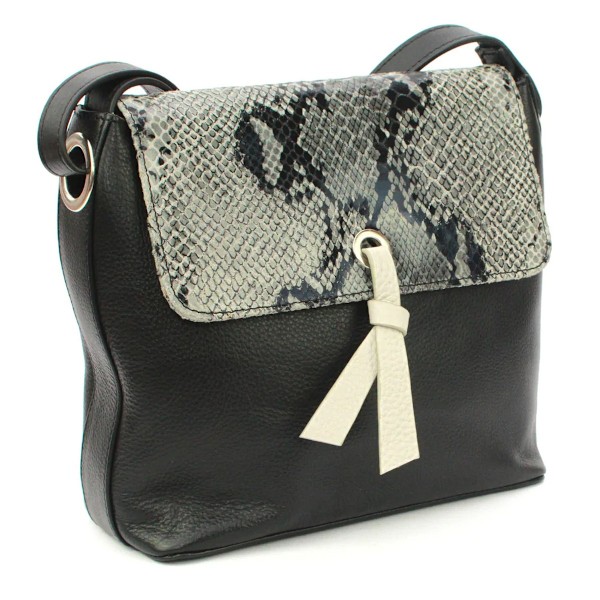 Eastern Counties Leather Zada Snake Print Läderhandväska One S Black One Size