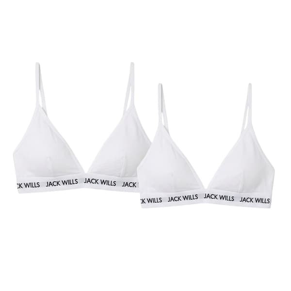 Jack Wills Dam Biddstone Bralette (2-pack) 8 UK Vit White 8 UK