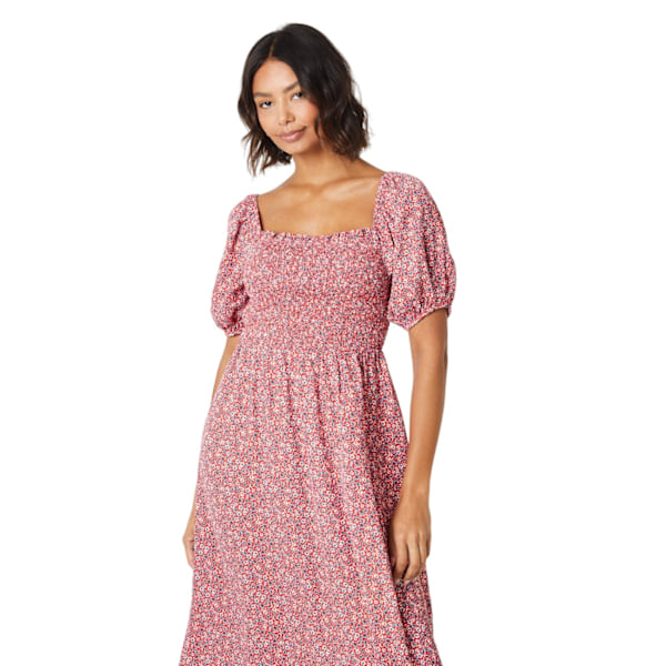 Dorothy Perkins Dam/Dam Ditsy-mönstrad Midiklänning med Livstycke Storlek 8 U Pink 8 UK
