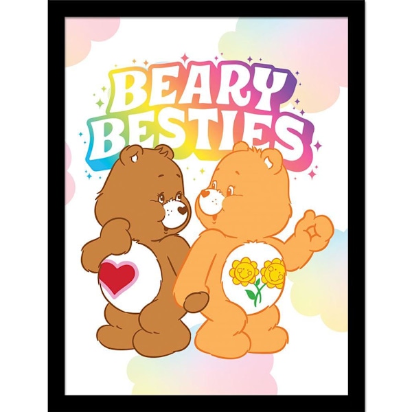 Care Bears Bearly Besties inramad affisch 40cm x 30cm Multifärg Multicoloured 40cm x 30cm