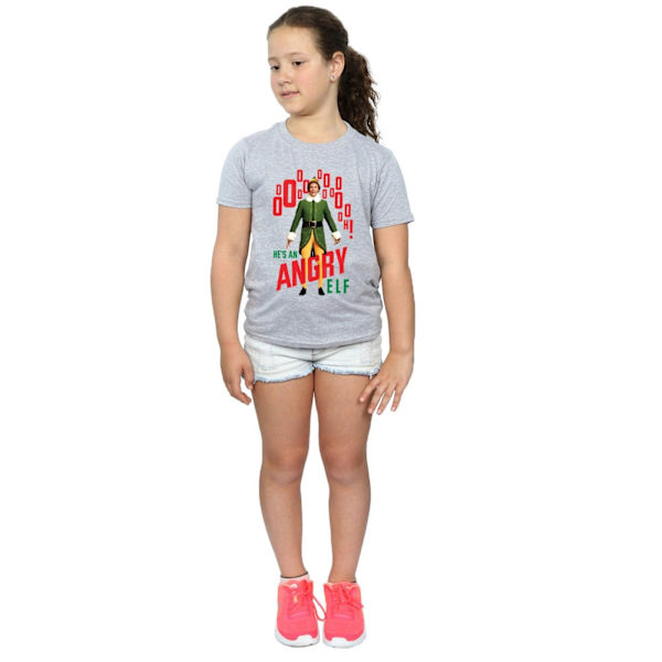 Elf Girls Angry Elf Bomull T-shirt 7-8 år Sports Grey Sports Grey 7-8 Years