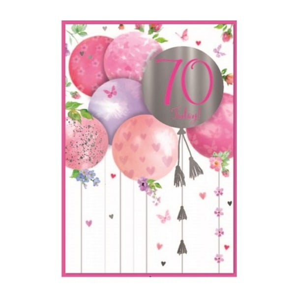 Simon Elvin Milestone 70-års gratulationskort (6-pack) One Size Pink/White One Size