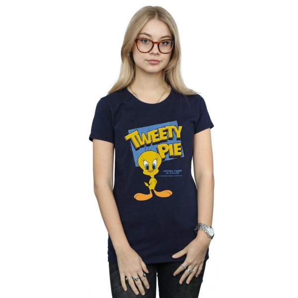 Looney Tunes Dam/Damer Klassisk Tweety Bomull T-shirt XL Marinblå Navy Blue XL