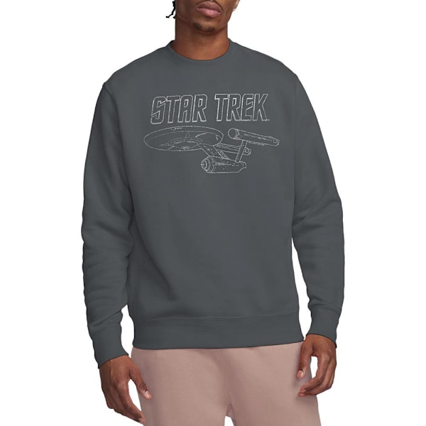 Star Trek Unisex Vuxen The Original Series Enterprise Sweatshirt Charcoal S