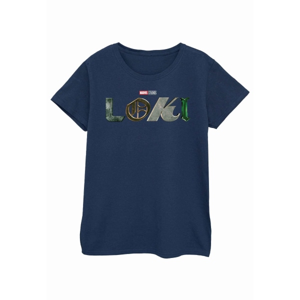 Marvel Dam/Dam Loki Logotyp bomull T-shirt L Marinblå Navy Blue L