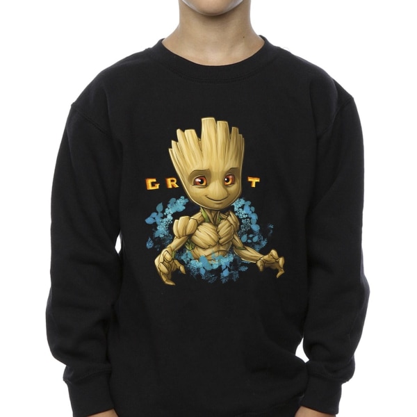 Guardians Of The Galaxy Boys Groot Flowers Sweatshirt 9-11 år Black 9-11 Years