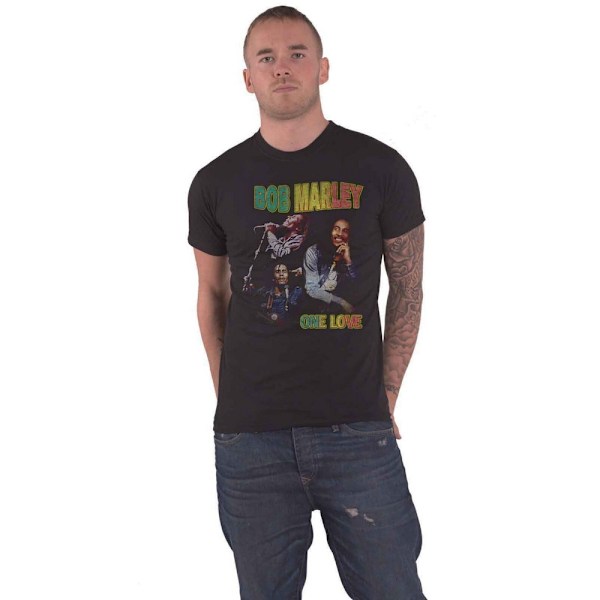 Bob Marley Unisex Adult One Love Homage T-Shirt XL Svart Black XL