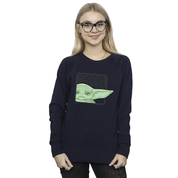 Star Wars Dam/Damer The Mandalorian Grogu Box Sweatshirt S Navy Blue S