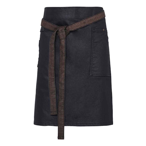 Premier Unisex Vuxen Division Vaxad Look Denim Midjeförkläde En Indigo/Brown Denim One Size