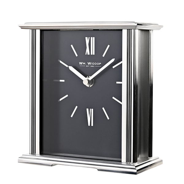 Wm.Widdop Silver Mantel Clock Marinblå Urtavla En Storlek En Färg One Colour One Size