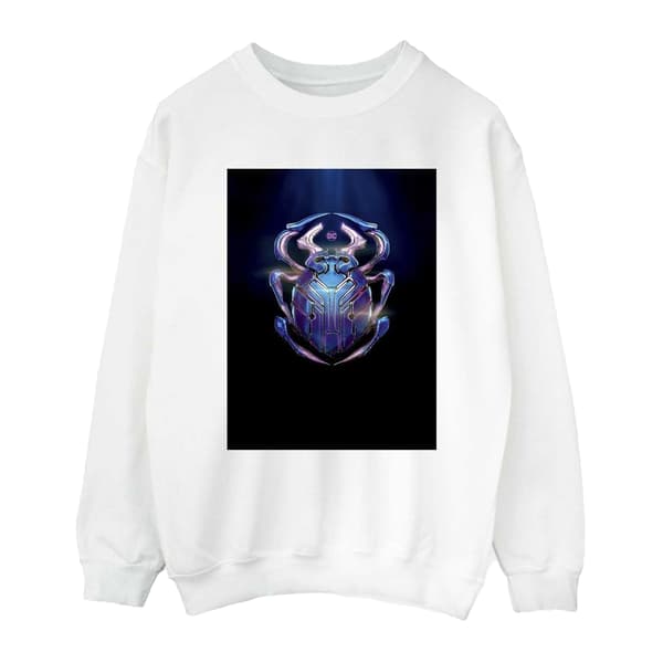 Blue Beetle Dam/Dam Glowing Beetle Sweatshirt XXL Vit White XXL