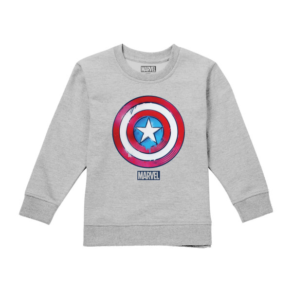 Captain America Childrens/Kids Drip Shield Sweatshirt 9-10 år Sports Grey 9-10 Years