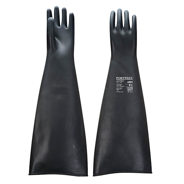 Portwest Unisex Vuxen A802 Tungvikts Naturgummi Vante Black XXL