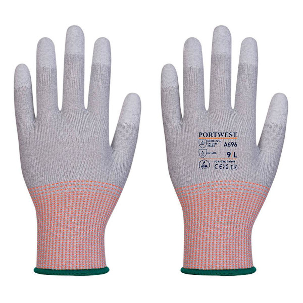 Portwest Unisex Vuxen A696 - LR13 ESD Säkerhetshandskar (12-pack) Grey/White/Red 9