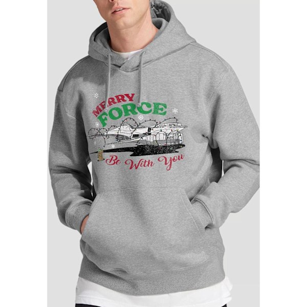 Star Wars: The Mandalorian Herr Merry Force Be With You Grogu H Sport Heather XXL