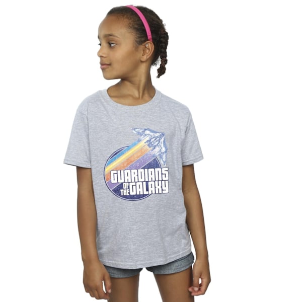 Guardians Of The Galaxy Girls Badge Rocket Bomull T-shirt 7-8 år Sports Grey 7-8 Years