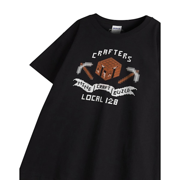 Minecraft Pojkar Kortärmad T-shirt 5-6 År Svart Black 5-6 Years