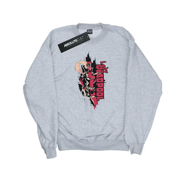 Marvel Dam Deadpool Lady Deadpool Sweatshirt M Heather Grey för kvinnor/damer Heather Grey M