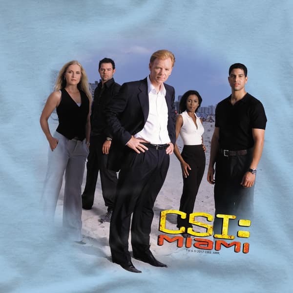 CSI Herr Miami Cast T-Shirt M Ljusblå Light Blue M