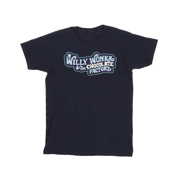 Willy Wonka Herr Chokladfabrik Logotyp T-shirt 4XL Marinblå Navy Blue 4XL