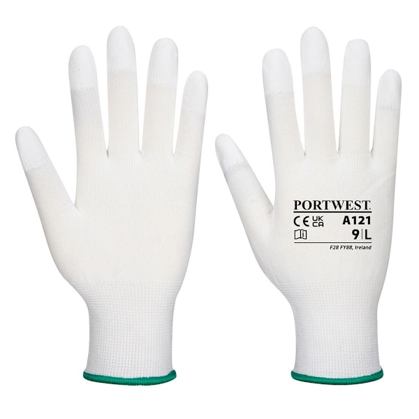 Portwest Unisex Adult A121 PU Fingertip Grip Gloves XL Vit White XL