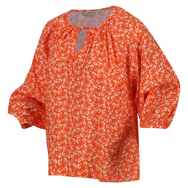 Regatta Dam/Kvinnor Orla Kiely Parsley Tie Neck Blus 12 UK Satsuma 12 UK