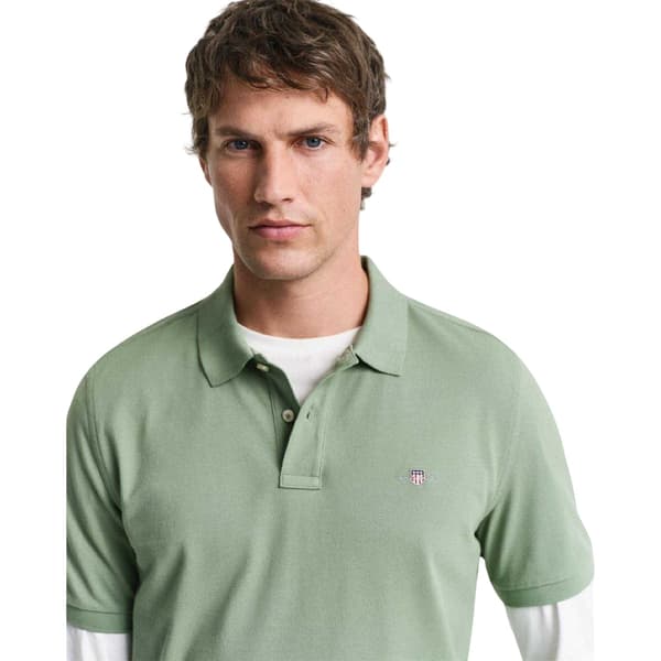Gant Herr Enfärgad Regular Pikétröja M Grön Green M