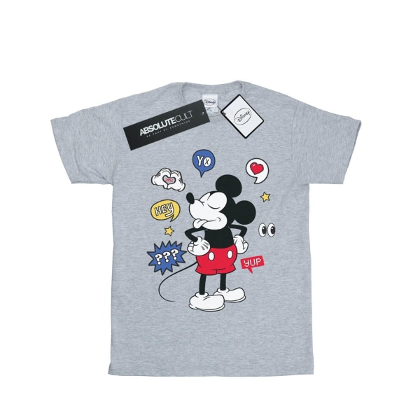 Disney Girls Musse Pigg Tongue Out bomull T-shirt 12-13 år Sports Grey 12-13 Years