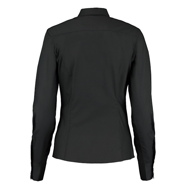 Kustom Kit Dam/Damer Skräddarsydd Långärmad Business Blus Black 26 UK