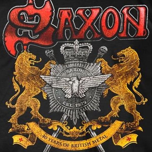 Saxon unisex Vuxen 40 år T-shirt XXL Svart Black XXL