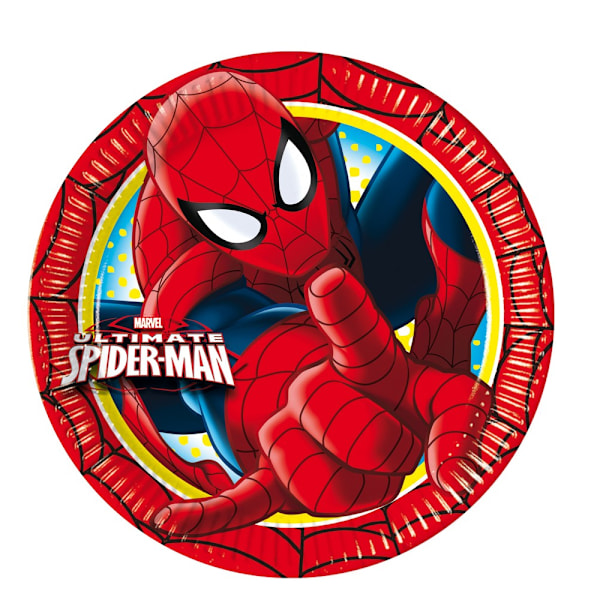 The Ultimate Spider-Man engångstallrikar (8-pack) One Size Red/Yellow/Blue One Size