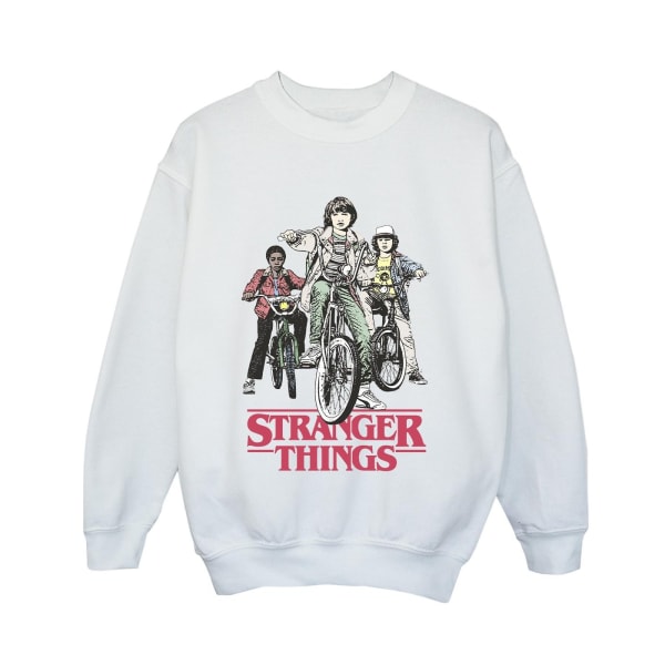 Netflix Boys Stranger Things Retro Bikers Sweatshirt 9-11 år White 9-11 Years