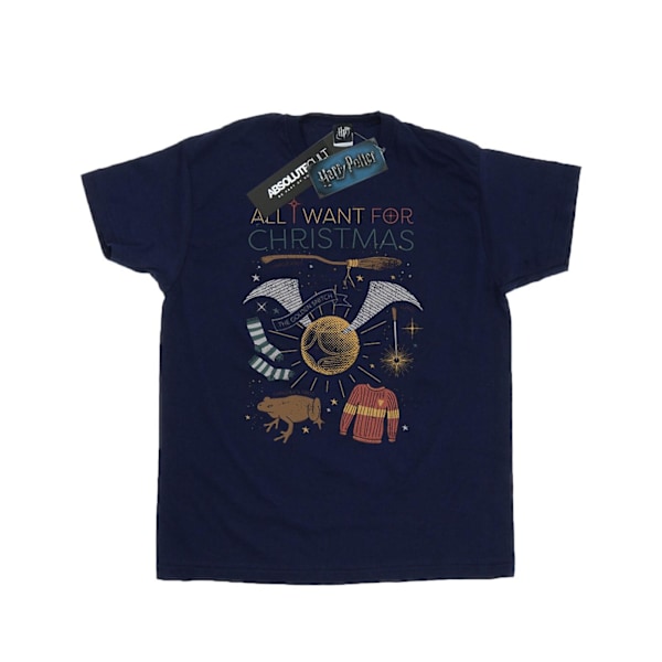 Harry Potter Herr All I Want For Christmas T-Shirt XL Marinblå Navy Blue XL