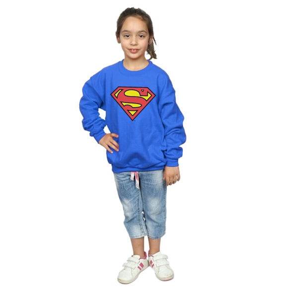 DC Comics Girls Superman Logo Sweatshirt 7-8 år Kungligt Blå Royal Blue 7-8 Years